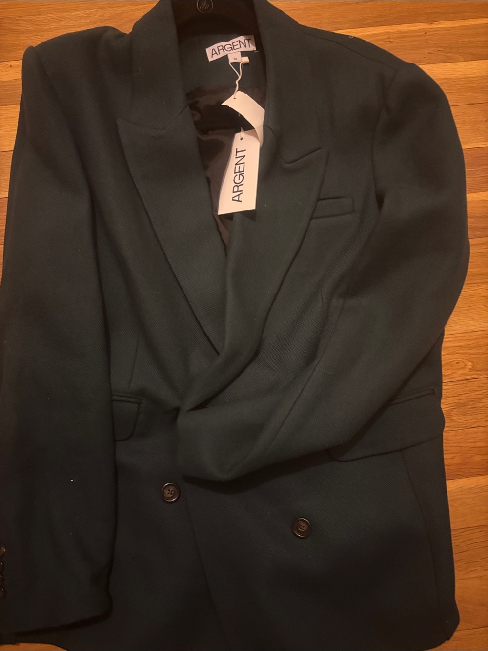 NWT Argent Double-Breasted Blazer in Deep Teal